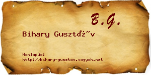 Bihary Gusztáv névjegykártya