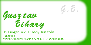 gusztav bihary business card